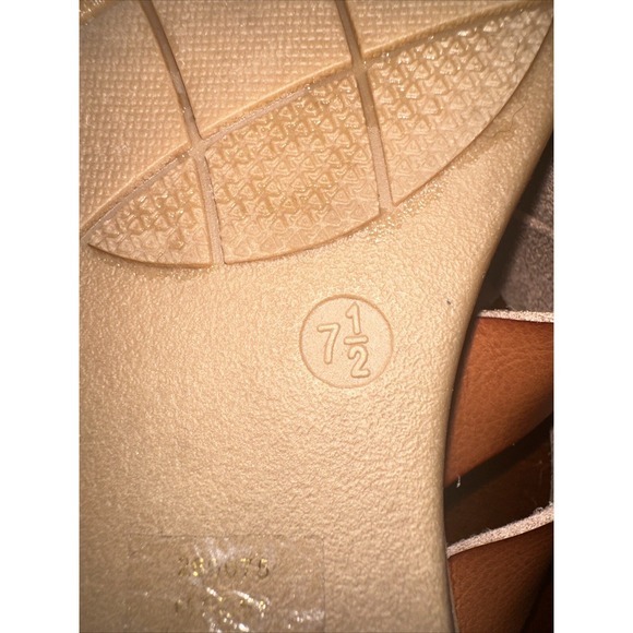 Bjorndal Mabel Leather Cognac Wedge Sandals Criss Cross Womens Size 7 1/2 - Picture 7 of 7